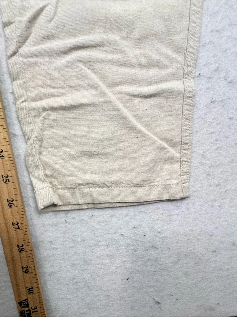 Zara Beige Linen blend relaxed fit beach tie waist pants size Large NWT